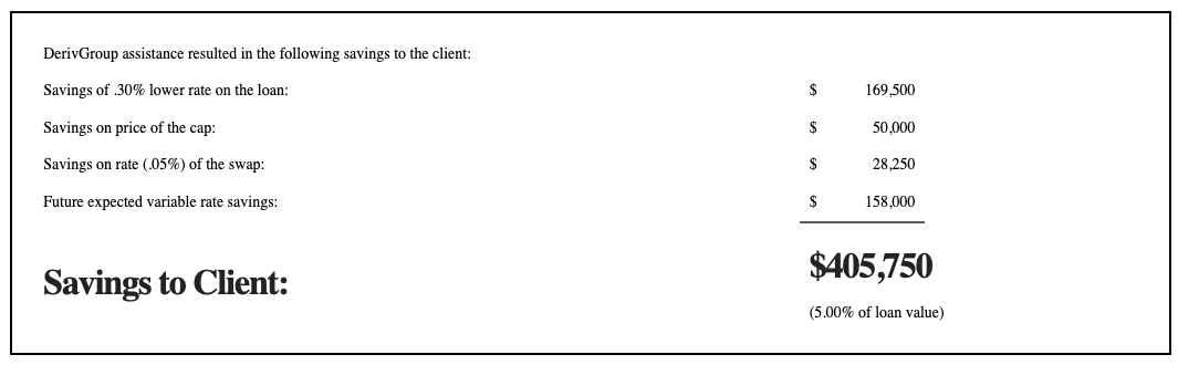 client savings case study chart